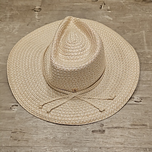?ERIC JAVITS? Sunshade Squishee Packable Straw Fedora Hat ~ OS Cream NWOT main image 15
